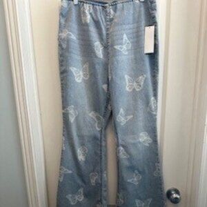 Design Lab Butterfly Flare Jeans - XL
